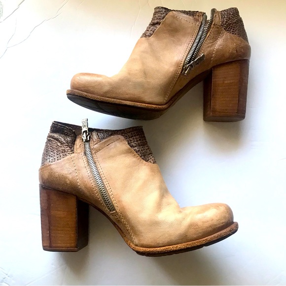 A.S.98 Women's Leather Ankle Brown Boots EUR 40 US Sz 9 3” Block Heel - Picture 1 of 11